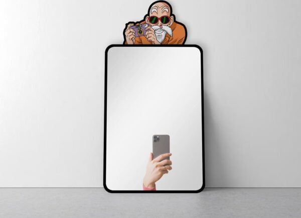 Mirror shaped like Master Roshi's sneaker for anime fans.