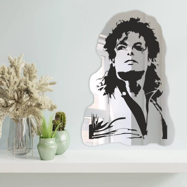 Michael Jackson silhouette in mirror wall art.