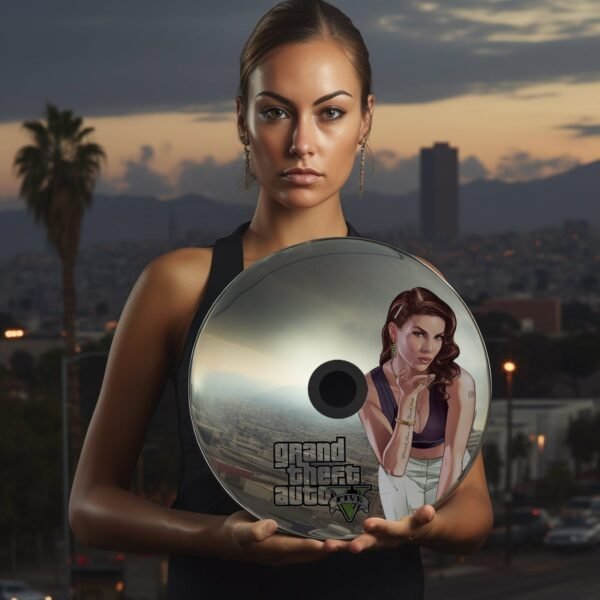 'GTA V' CD-shaped reflective wall mirror decor.