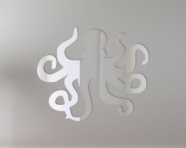 Octopus-shaped mirror with numeral '1' design element.