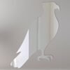 Osprey-shaped mirror with reflective glass and rustic frame.