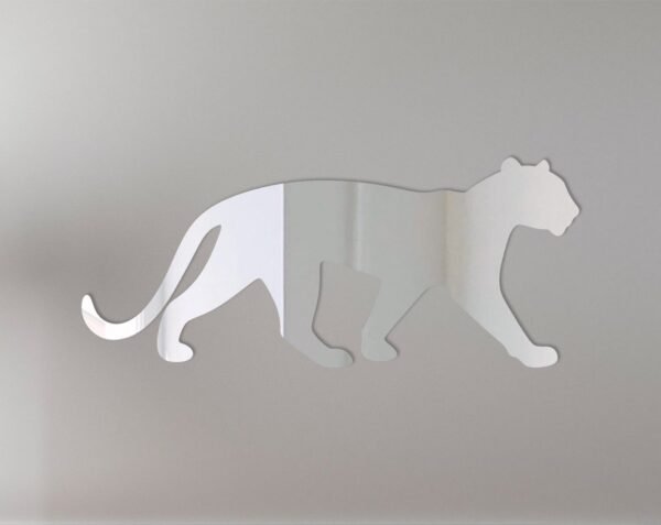 Reflective sign featuring a panther silhouette and text.