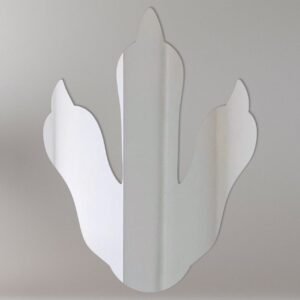 Penguin footprint-shaped mirror with playful signage.