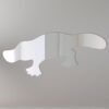 Reflective sign featuring a cartoon platypus design.