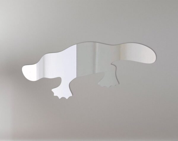 Reflective sign featuring a cartoon platypus design.