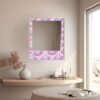 Mirror designed to resemble a Polaroid photo frame