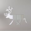 Three-panel Reighndeer brand mirror sign with reflective surfaces.