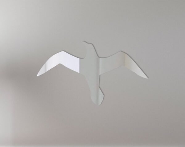 Reflective 'Sea Gull 2' sign with mirror finish and bird design.