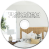 Mirror featuring a large CD disk design inspired by Skate 3, the popular skateboarding video game