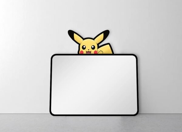 Pikachu-themed peeker mirror with bright yellow frame.