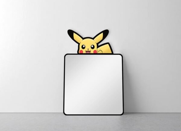 Novelty Pikachu mirror peeking from the side.