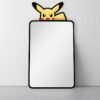 Cute Pikachu-inspired car mirror in yellow.