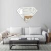 Wall mirror inspired by the Superman logo design