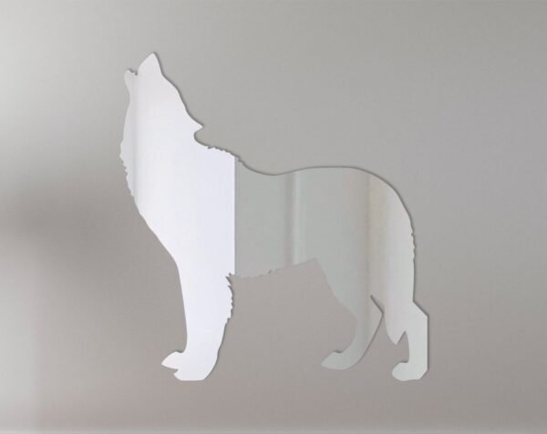 Reflective sign with a graphic of five wolves and the text 'Wolf 5'.