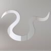 Wavy mirror shaped like a worm with a reflective surface.