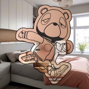 Graduation Bear mirror with streetwear style outfit.