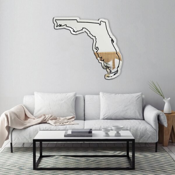 Florida White Custom Mirror - Personalized Acrylic Mirror Shaped Like Florida