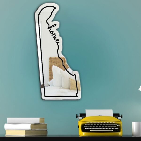 Delaware Home Custom Mirror - Personalized Acrylic Mirror Shaped Like Delaware