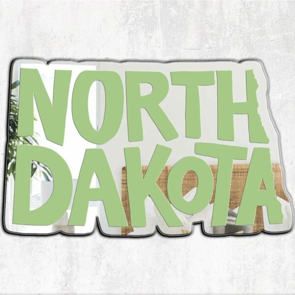 North Dakota Custom Mirror - Personalized Acrylic Mirror Shaped Like North Dakota