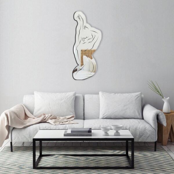 Stretch Woman's Body Line Art Mirror - Minimalist Acrylic Mirror with Feminine Line Art Design