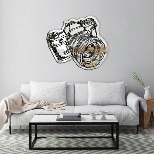 Vintage 35mm SLR Camera Design Mirror - Custom Acrylic Mirror with Classic Camera Design