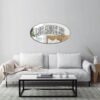 Los Angeles California Oval Mirror - Black Painted with White Varsity Lettering