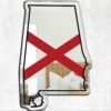 Alabama State Decorative Mirror with Flag