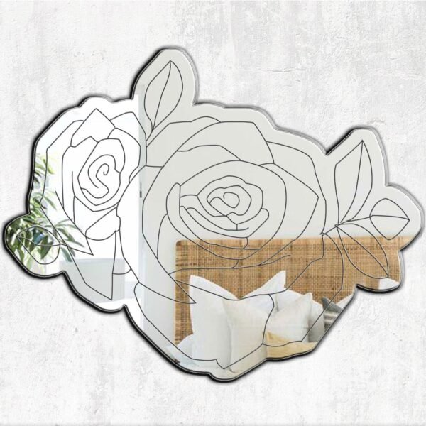 Halsey Tattoo Rose Painted Mirror - Custom Acrylic Mirror with Rose Tattoo Design
