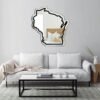 Wisconsin State Painted Mirror - Custom Acrylic Mirror Shaped Like Wisconsin