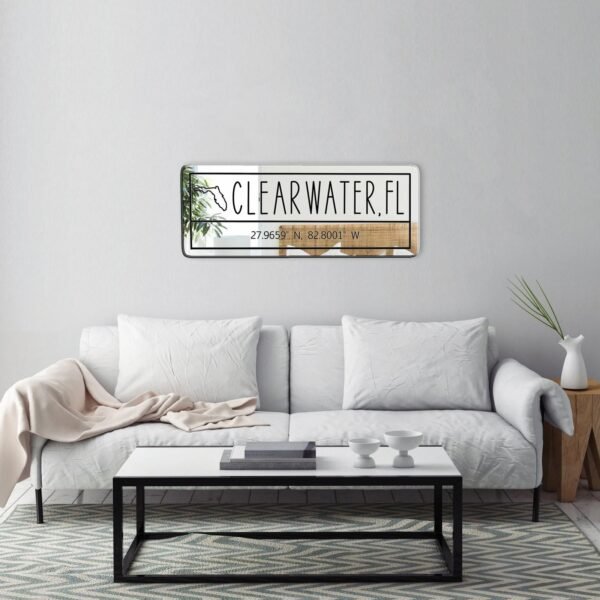 Clearwater Florida Coordinates Mirror - Custom Acrylic Mirror Featuring Clearwater's Latitude and Longitude