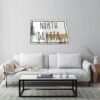 North Dakota - Text With White Irregular Shape Mirror