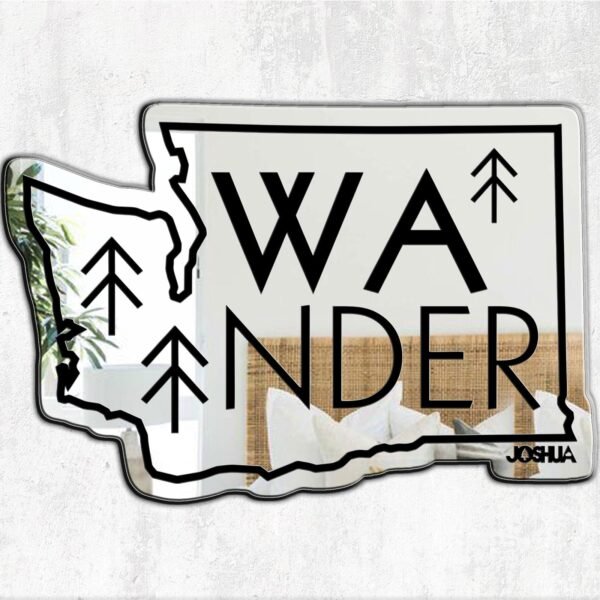 Wander Washington (Black Irregular) Mirror