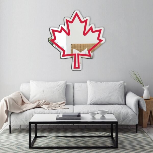 "Mirror in the shape of a Canada maple leaf"