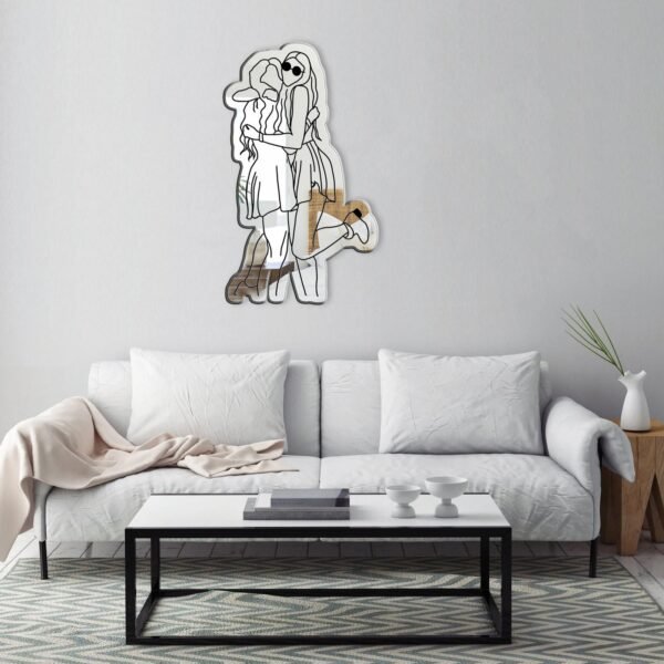 Mirror designed with a 'Best Friends' theme for home decor