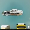 Mirror featuring a blueprint design of the Chevrolet Corvette Z06 (C5)