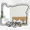 Mirror featuring the outline of Oregon for home decor