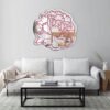 Adhesive mirror featuring a delicate peony flower design