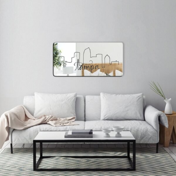 Mirror featuring the design of Downtown Tampa's skyline