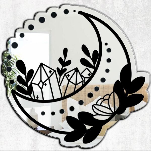 Mirror featuring a design inspired by the moon