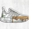 Mirror featuring the silhouette of an NMD sneaker design