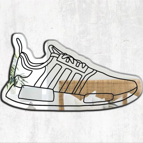 Mirror featuring the silhouette of an NMD sneaker design