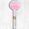 Mirror featuring a design inspired by a pink Dum Dum lollipop candy