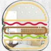 Mirror featuring a minimalist burger design print