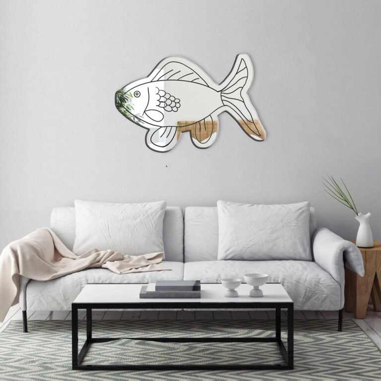 Mirror Pattern Fish fish line drawing Mirror Custom Mirror
