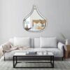 Mirror featuring a black flat design of a fig icon in contemporary style