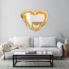 Mirror featuring a personalized design of a heart made from Cheetos snacks