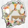 Mirror featuring a personalized design with a floral paw print