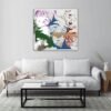 Mirror featuring a personalized colored design inspired by characters from Cowboy Bebop