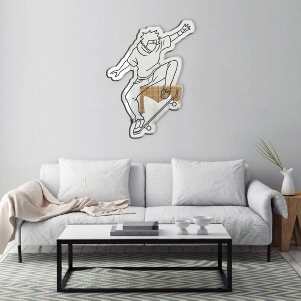 Mirror featuring a stylish design of Reki Kyan from SK8 the Infinity in a skating pose