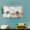 Mirror featuring a design inspired by Hinata Shoyo from Haikyuu, focusing on his expressive eyes
